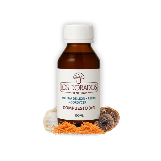 Compuesto 3x3 – Melena + Cordyceps + Reishi (Triple extracto) – 100 ml