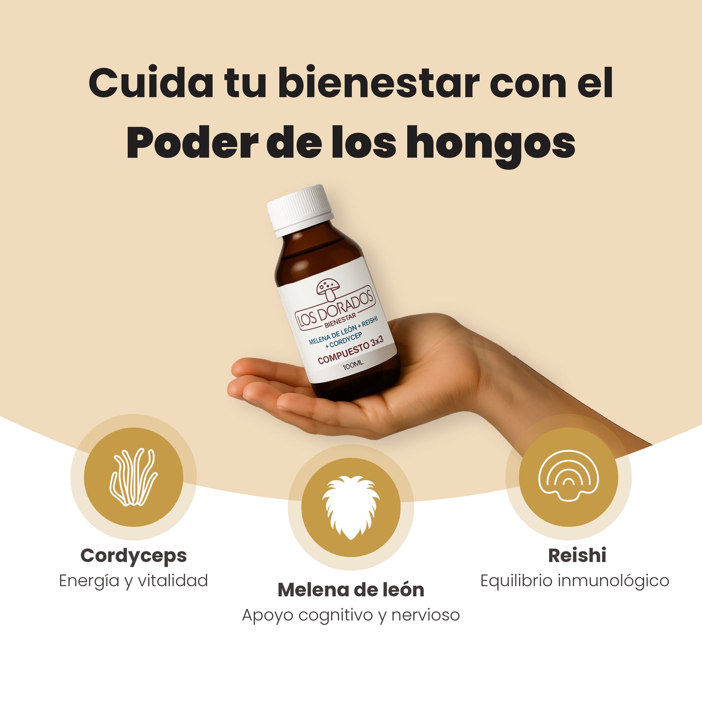 Espectro Dual – Melena de León 65% + Reishi 35% (Triple extracto) – 100 ml