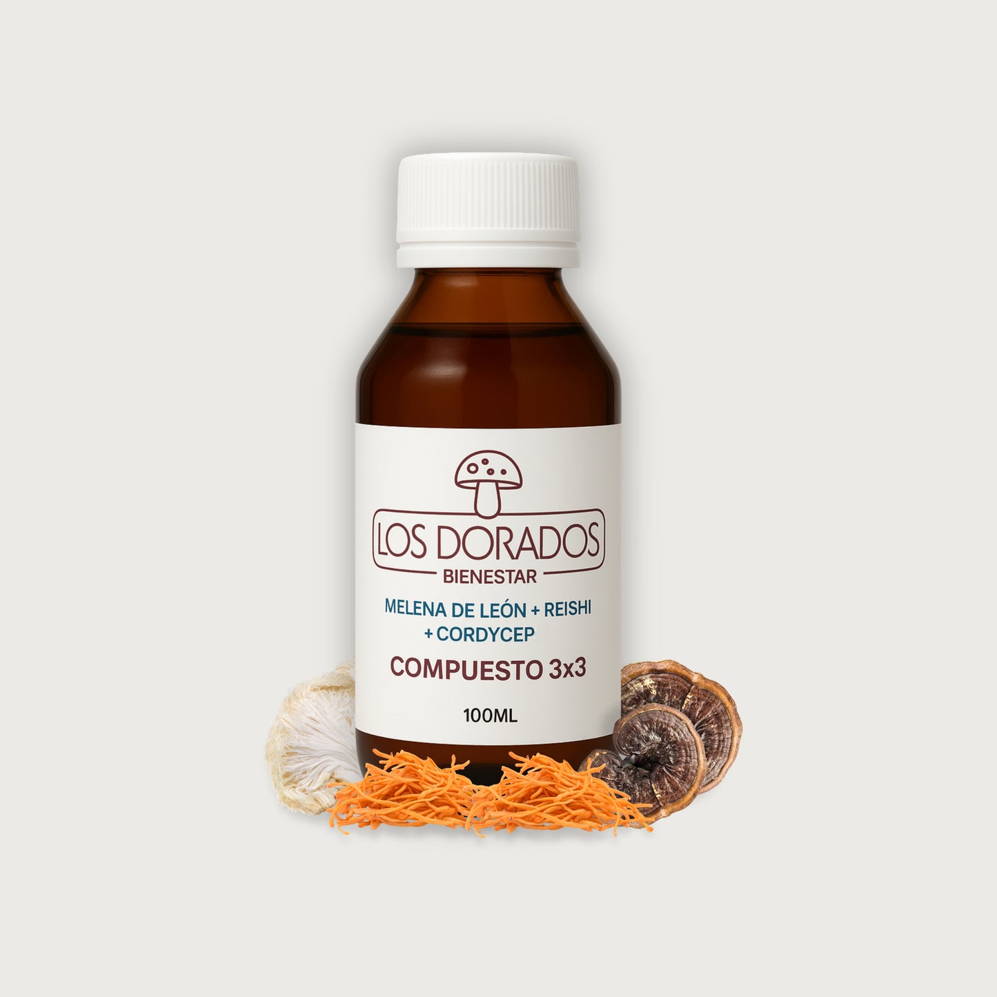 Compuesto 3x3 – Melena + Cordyceps + Reishi (Triple extracto) – 100 ml